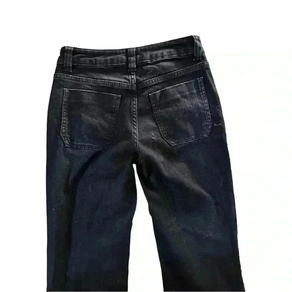 Massimo Dutti High-Rise Wide Leg Black Jeans SZ 2 - Picture 6 of 8